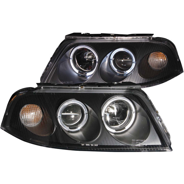 ANZO USA Projector Headlight Set w/Halo for 2001-2005 Volkswagen Passat - 121357 - (2005 2004 2003 2002 2001)