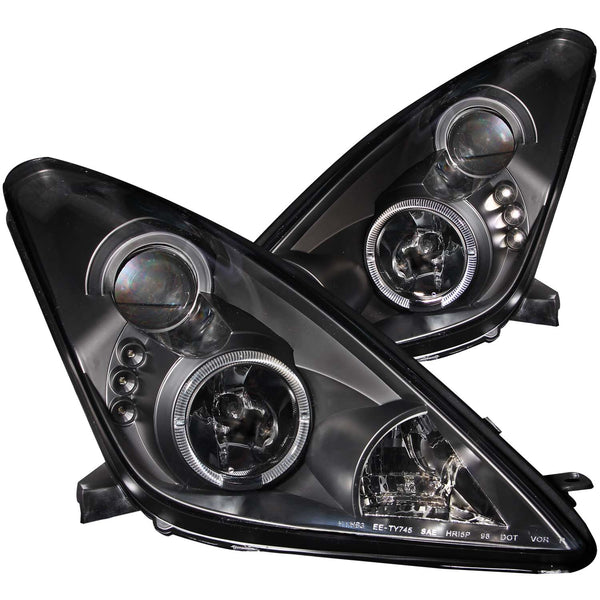 ANZO USA Projector Headlight Set w/Halo for 2000-2005 Toyota Celica - 121387 - (2005 2004 2003 2002 2001 2000)