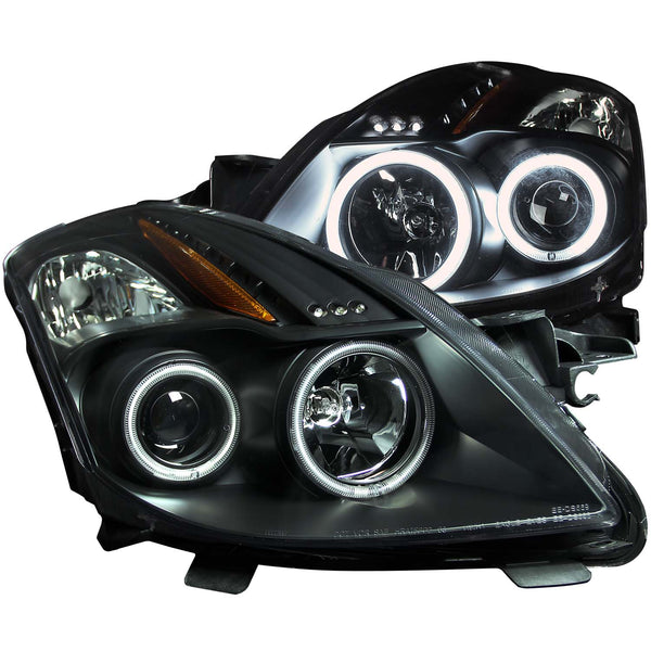 ANZO USA Projector Headlight Set w/Halo for 2008-2010 Nissan Altima S Coupe - 121395 - (2010 2009 2008)