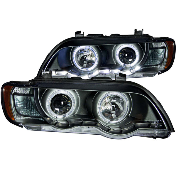 ANZO USA Projector Headlight Set w/Halo for 2000-2003 BMW X5 - 121398 - (2003 2002 2001 2000)