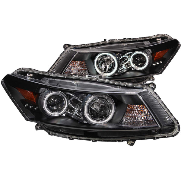 ANZO USA Projector Headlight Set w/Halo for 2008-2012 Honda Accord EX Coupe - 121408 - (2012 2011 2010 2009 2008)