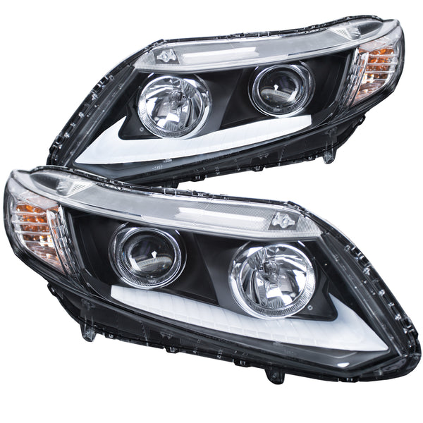 ANZO USA Projector Headlight Set for 2012-2015 Honda Civic - 121478 - (2015 2014 2013 2012)