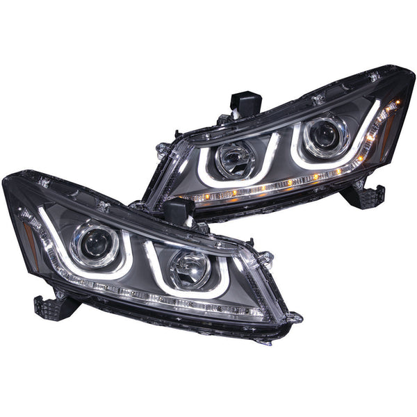 ANZO USA Projector Headlight Set for 2008-2012 Honda Accord LX Sedan - 121483 - (2012 2011 2010 2009 2008)