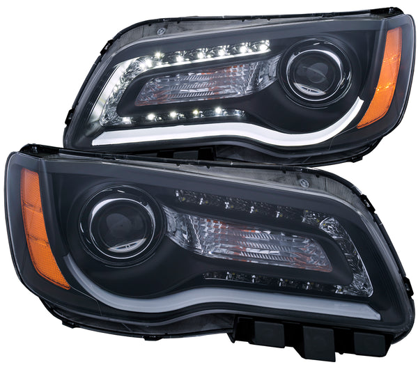 ANZO USA Projector Headlight Set for 2011-2014 Chrysler 300 - 121495 - (2014 2013 2012 2011)