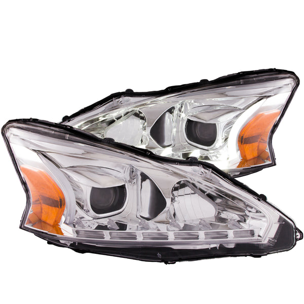 ANZO USA Projector Headlight Set for 2008-2010 Nissan Altima S - 121501 - (2010 2009 2008)