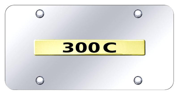 Chrysler 300C Gold on Chrome 3D Bar License Plate - 30C.N.GC