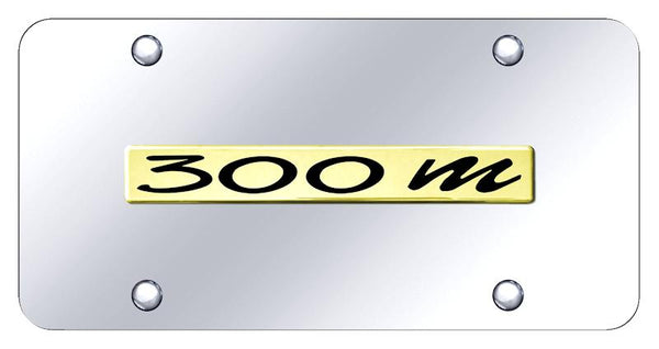 Chrysler 300m Gold on Chrome 3D Bar License Plate - 30M.N.GC