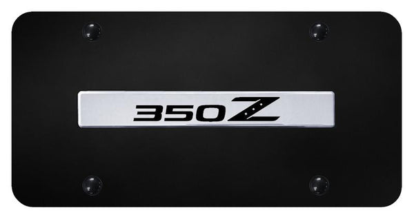 Nissan 350Z Chrome on Black 3D Bar License Plate - 350.N.CB