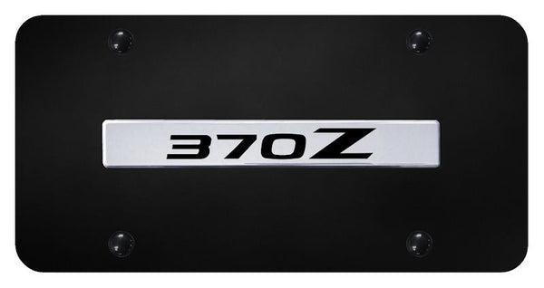 Nissan 370Z Chrome on Black 3D Bar License Plate - 370.N.CB