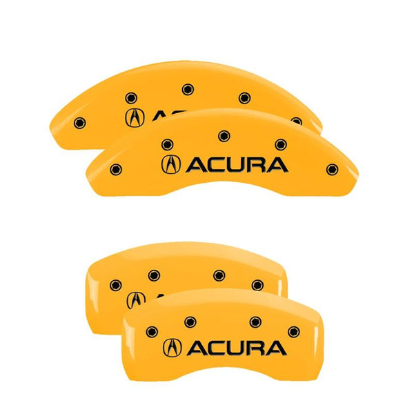 MGP Caliper Covers Front and Rear for 2002-2006 Acura RSX Base with 16in Wheels - Yellow - 39003SACUYL - (2006 2005 2004 2003 2002)