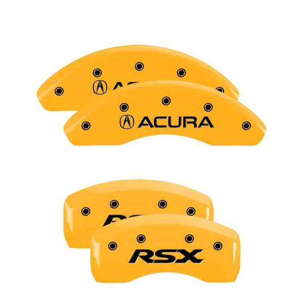 MGP Caliper Covers Front and Rear for 2002-2006 Acura RSX Base with 16in Wheels - Yellow - 39003SRSXYL - (2006 2005 2004 2003 2002)