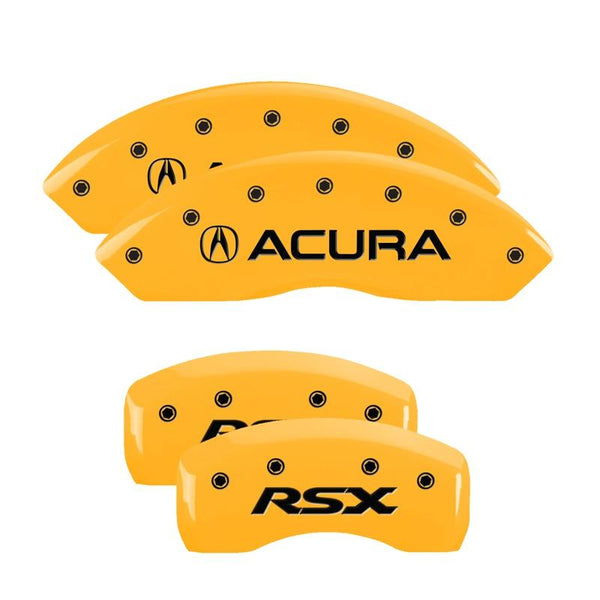 MGP Caliper Covers Front and Rear for 2002-2006 Acura RSX Type-S with 17in Wheels - Yellow - 39005SRSXYL - (2006 2005 2004 2003 2002)