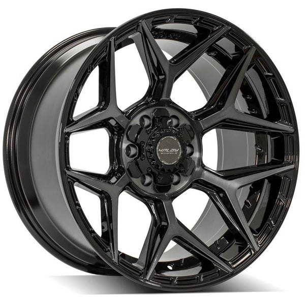 4PLAY 4P06 Gloss Black w/ Brushed Face & Tinted Clear Wheels for 2021-2023 Ford Bronco    [] - 20x10 -18 mm - 20"  - (2023 2022 2021)