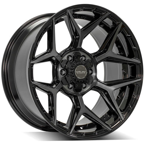 4PLAY 4P06 Gloss Black w/ Brushed Face & Tinted Clear Wheels for 2006-2008 Lincoln Mark LT   [] - 20x10 -18 mm - 20"  - (2008 2007 2006)