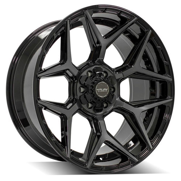 4PLAY 4P06 Gloss Black w/ Brushed Face & Tinted Clear Wheels for 2004-2012 Chevrolet Colorado    [] - 22x10 -18 mm - 22"  - (2012 2011 2010 2009 2008 2007 2006 2005 2004)