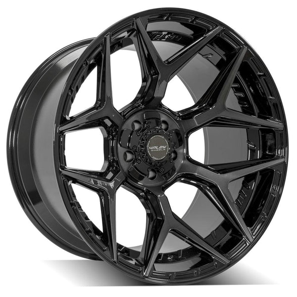 4PLAY 4P06 Gloss Black w/ Brushed Face & Tinted Clear Wheels for 2020-2023 Jeep Gladiator   [] - 22x12 -44 mm - 22"  - (2023 2022 2021 2020)