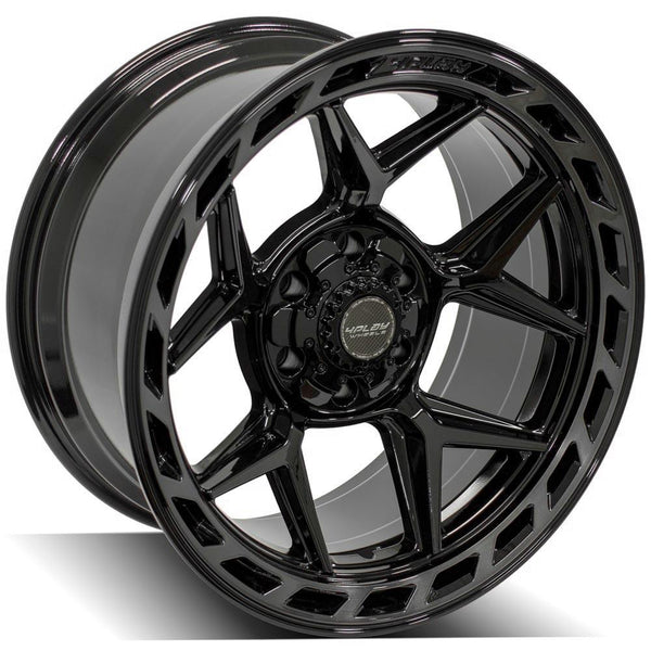 4PLAY 4P55 Gloss Black w/ Brushed Face & Tinted Clear Wheels for 2019-2022 CHEVROLET SILVERADO 1500 [] - 20x10 -18 mm - 20"  - (2022 2021 2020 2019)