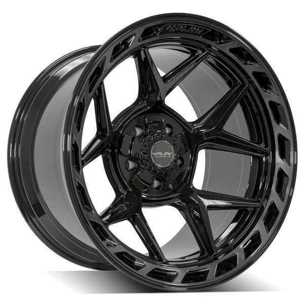 4PLAY 4P55 Gloss Black w/ Brushed Face & Tinted Clear Wheels for 2007-2023 Jeep Wrangler   [] - 20x12 -44 mm - 20"  - (2023 2022 2021 2020 2019 2018 2017 2016 2015 2014 2013 2012 2011 2010 2009 2008 2007)