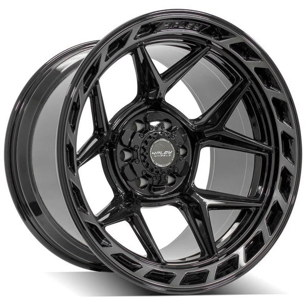 4PLAY 4P55 Gloss Black w/ Brushed Face & Tinted Clear Wheels for 1988-2000 Chevrolet K2500 (6-lug only)  [] - 20x12 -44 mm - 20"  - (2000 1999 1998 1997 1996 1995 1994 1993 1992 1991 1990 1989 1988)