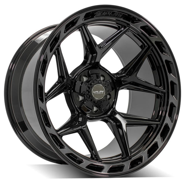 4PLAY 4P55 Gloss Black w/ Brushed Face & Tinted Clear Wheels for 2007-2023 Jeep Wrangler   [] - 22x12 -44 mm - 22"  - (2023 2022 2021 2020 2019 2018 2017 2016 2015 2014 2013 2012 2011 2010 2009 2008 2007)