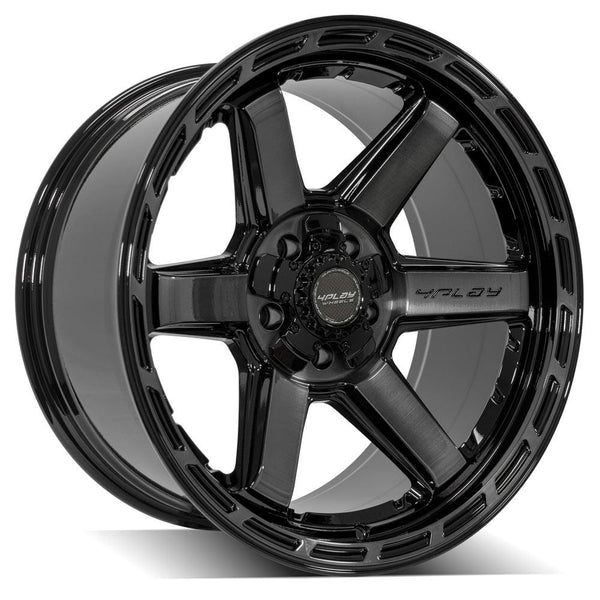 4PLAY 4P63 Gloss Black w/ Brushed Face & Tinted Clear Wheels for 1999-2023 Jeep Grand Cherokee  [] - 20x10 -18 mm - 20"  - (2023 2022 2021 2020 2019 2018 2017 2016 2015 2014 2013 2012 2011 2010 2009 2008 2007 2006 2005 2004 2003 2002 2001 2000 1999)