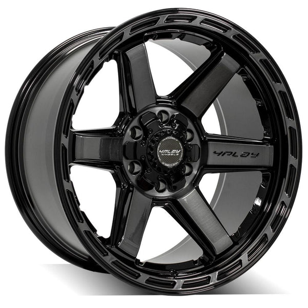 4PLAY 4P63 Gloss Black w/ Brushed Face & Tinted Clear Wheels for 2008-2023 Nissan Titan    [] - 20x10 -18 mm - 20"  - (2023 2022 2021 2020 2019 2018 2017 2016 2015 2014 2013 2012 2011 2010 2009 2008)