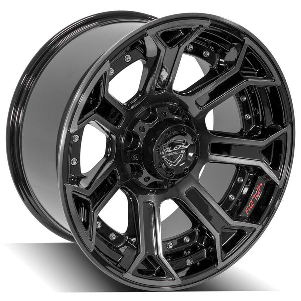 4PLAY 4P70 Gloss Black w/ Brushed Face & Tinted Clear Wheels for 2019-2022 CHEVROLET SILVERADO 1500 [] - 20x10 -18 mm - 20"  - (2022 2021 2020 2019)