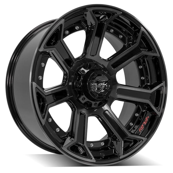 4PLAY 4P70 Gloss Black w/ Brushed Face & Tinted Clear Wheels for 2007-2023 Jeep Wrangler   [] - 22x10 -24 mm - 22"  - (2023 2022 2021 2020 2019 2018 2017 2016 2015 2014 2013 2012 2011 2010 2009 2008 2007)