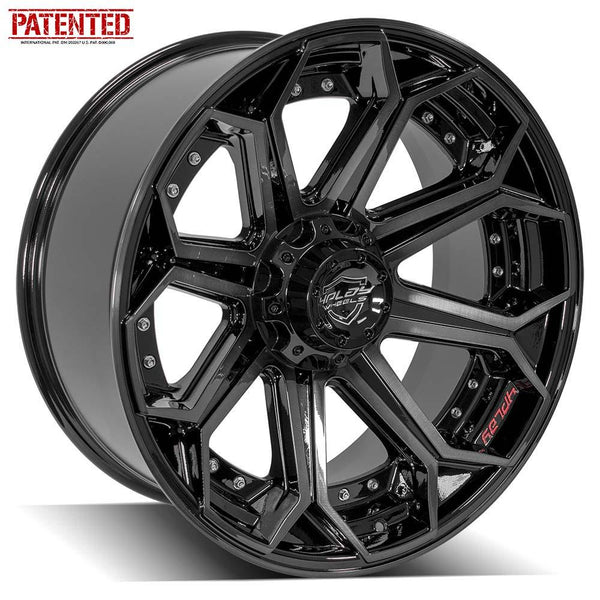 4PLAY 4P80R Gloss Black w/ Brushed Face & Tinted Clear Wheels for 2019-2022 CHEVROLET SILVERADO 1500 [] - 22x10 -18 mm - 22"  - (2022 2021 2020 2019)