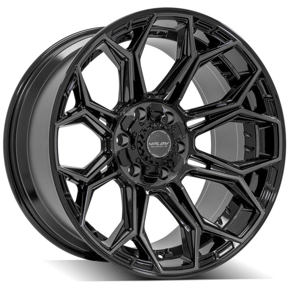 4PLAY 4P83 Gloss Black w/ Brushed Face & Tinted Clear Wheels for 2021-2023 Ford Bronco    [] - 20x10 -18 mm - 20"  - (2023 2022 2021)