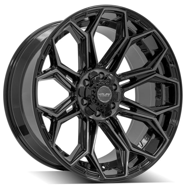 4PLAY 4P83 Gloss Black w/ Brushed Face & Tinted Clear Wheels for 1997-2003 Infiniti QX4    [] - 22x10 -18 mm - 22"  - (2003 2002 2001 2000 1999 1998 1997)