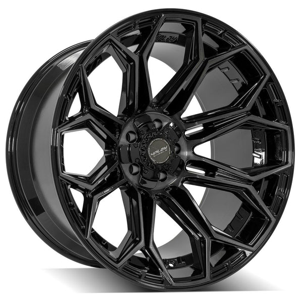 4PLAY 4P83 Gloss Black w/ Brushed Face & Tinted Clear Wheels for 1994-2010 Dodge Ram 1500  [] - 22x12 -44 mm - 22"  - (2010 2009 2008 2007 2006 2005 2004 2003 2002 2001 2000 1999 1998 1997 1996 1995 1994)