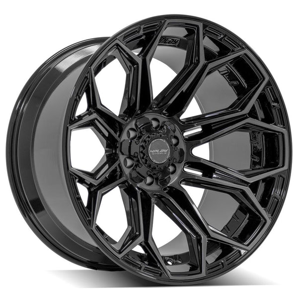 4PLAY 4P83 Gloss Black w/ Brushed Face & Tinted Clear Wheels for 2023-2023 Toyota Tundra    [] - 22x12 -44 mm - 22"  - (2023)