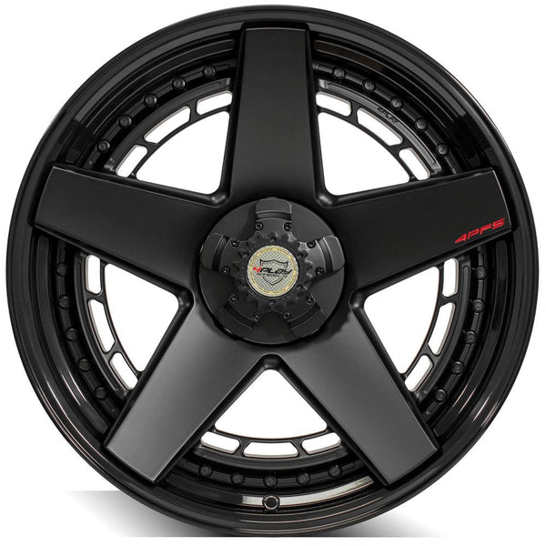 4PLAY 4PF5 Matte Black Center w/ Gloss Black Barrel Wheels for 2005-2011 Dodge Dakota   [] - 22x10 -18 mm - 22"  - (2011 2010 2009 2008 2007 2006 2005)