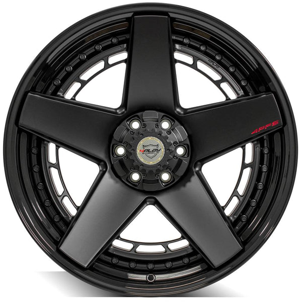 4PLAY 4PF5 Matte Black Center w/ Gloss Black Barrel Wheels for 2021-2023 Ford Bronco    [] - 22x10 -18 mm - 22"  - (2023 2022 2021)