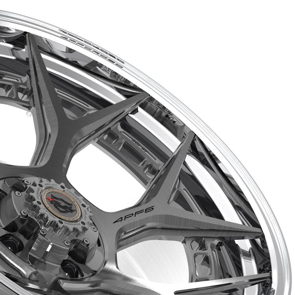 4PLAY 4PF6 Brushed w/ Tinted Clear Center & Polished Barrel Wheels for 1988-1998 Chevrolet C1500   [] - 22x10 -18 mm - 22"  - (1998 1997 1996 1995 1994 1993 1992 1991 1990 1989 1988)