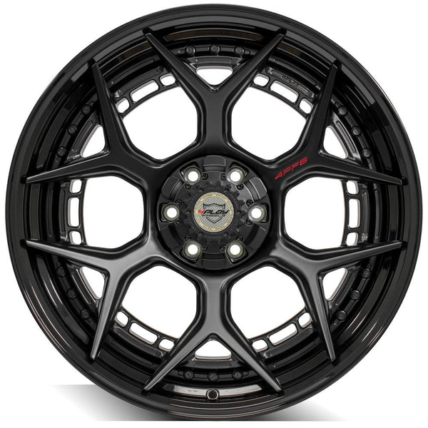 4PLAY 4PF6 Matte Black Center w/ Gloss Black Barrel Wheels for 2023-2023 Toyota Land Cruiser   [] - 22x10 -18 mm - 22"  - (2023)