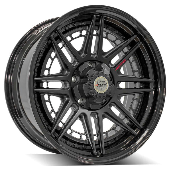 4PLAY 4PF8 Matte Black Center w/ Gloss Black Barrel Wheels for 2004-2023 Dodge Durango   [] - 20x9 0 mm - 20"  - (2023 2022 2021 2020 2019 2018 2017 2016 2015 2014 2013 2012 2011 2010 2009 2008 2007 2006 2005 2004)