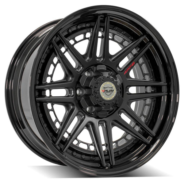 4PLAY 4PF8 Matte Black Center w/ Gloss Black Barrel Wheels for 2006-2008 Lincoln Mark LT   [] - 20x9 0 mm - 20"  - (2008 2007 2006)