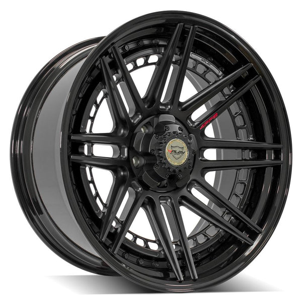 4PLAY 4PF8 Matte Black Center w/ Gloss Black Barrel Wheels for 2004-2023 Dodge Durango   [] - 22x10 -18 mm - 22"  - (2023 2022 2021 2020 2019 2018 2017 2016 2015 2014 2013 2012 2011 2010 2009 2008 2007 2006 2005 2004)