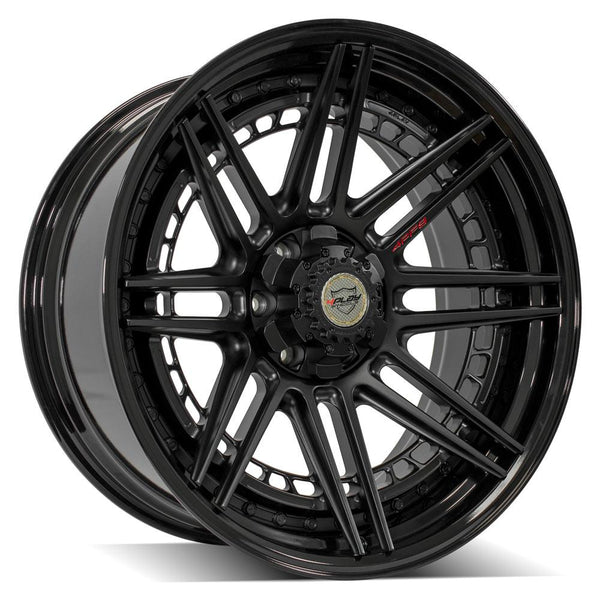 4PLAY 4PF8 Matte Black Center w/ Gloss Black Barrel Wheels for 2006-2010 Hummer H3    [] - 22x10 -18 mm - 22"  - (2010 2009 2008 2007 2006)