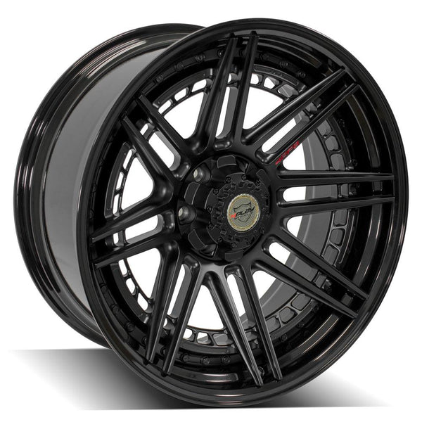 4PLAY 4PF8 Matte Black Center w/ Gloss Black Barrel Wheels for 2019-2022 CHEVROLET SILVERADO 1500 [] - 22x10 -18 mm - 22"  - (2022 2021 2020 2019)