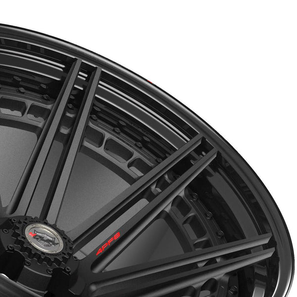 4PLAY 4PF8 Matte Black Center w/ Gloss Black Barrel Wheels for 2007-2023 Jeep Wrangler   [] - 24x14 -76 mm - 24"  - (2023 2022 2021 2020 2019 2018 2017 2016 2015 2014 2013 2012 2011 2010 2009 2008 2007)