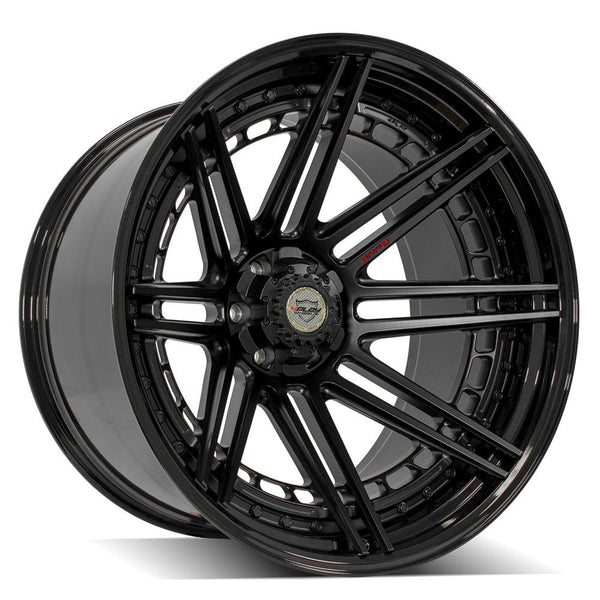 4PLAY 4PF8 Matte Black Center w/ Gloss Black Barrel Wheels for 1997-2003 Infiniti QX4    [] - 24x14 -76 mm - 24"  - (2003 2002 2001 2000 1999 1998 1997)