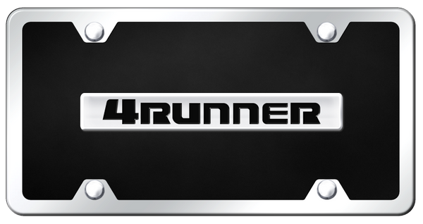 Toyota 4Runner Name Plate Kit - Chrome on Black License Plate - 4RU.N.CBK