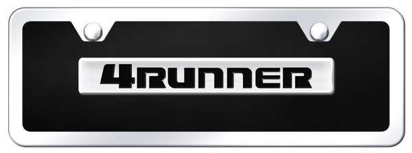 Toyota 4Runner Name Mini Kit - Chrome on Black License Plate - 4RU.N.CBMK