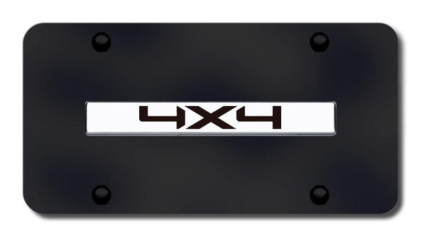 4x4 Chrome on Black 3D Bar License Plate - 4X4.CB
