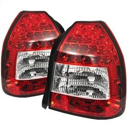 Spyder Auto Tail Lights - Red Clear for 1996-2000 Honda Civic DX Hatchback - 5004949 - (2000 1999 1998 1997 1996)