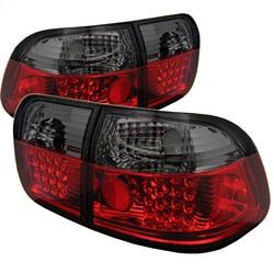 Spyder Auto LED Tail Lights - Red Smoke for 1996-1998 Honda Civic EX Sedan - 5005038 - (1998 1997 1996)