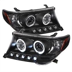 Spyder Auto Projector Headlights - LED Halo - LED - Black - High H1 - Low H1 for 2008-2011 Toyota Land Cruiser - 5008275 - (2011 2010 2009 2008)